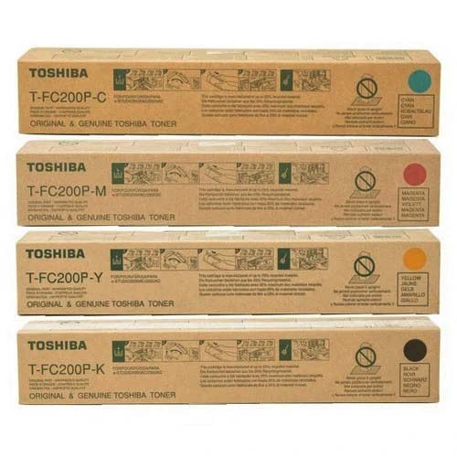 Toshiba T-FC200P Original CMYK Four Color Toner Cartridge for for e-Studio Photocopier Machine